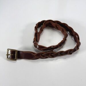 BONOBOS Braided 1.25" Leather Belt Mens S Brown Made in England Italian Buckle